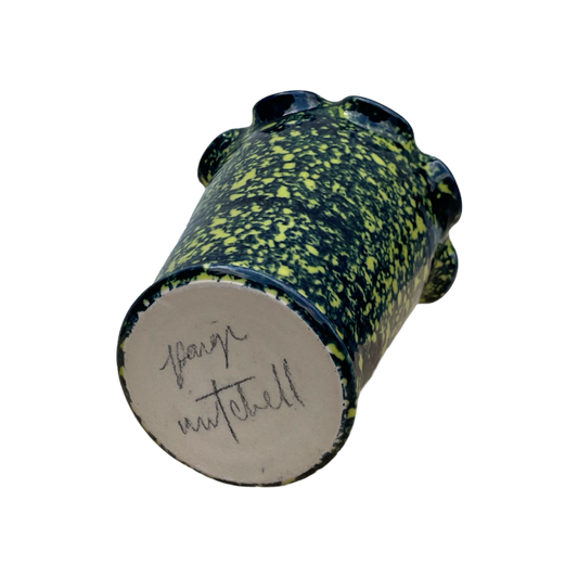 Cobalt Sponged Vase - Small - Lime