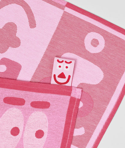 Pink Making Faces Tea Towel