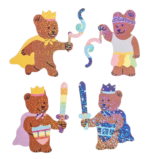 Twinkle Silk Scarf Bears Sticker Sheet