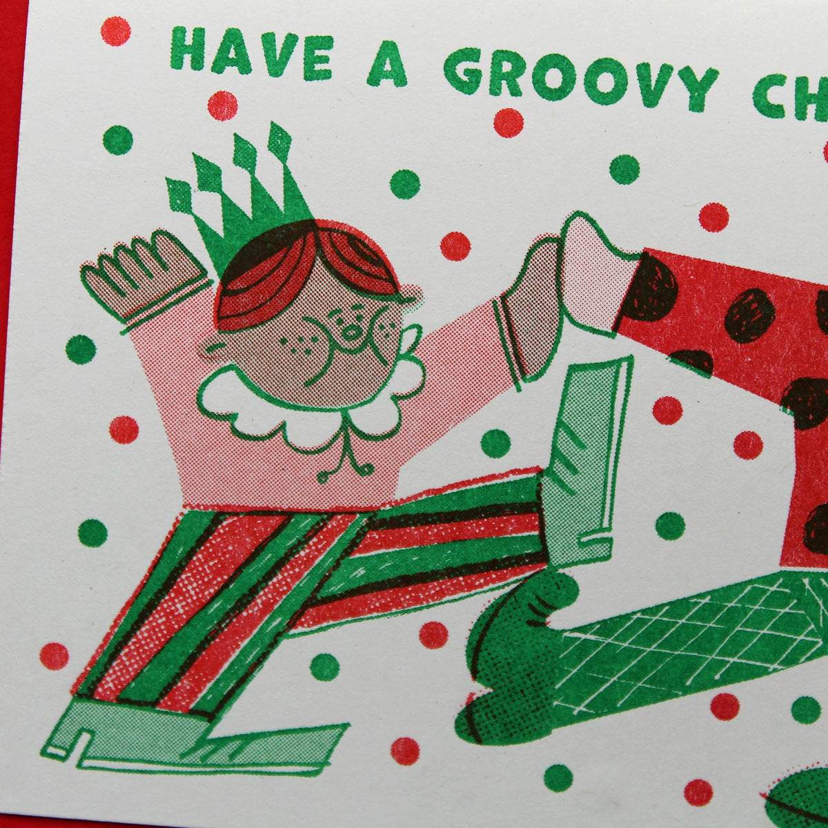 Have a Groovy Christmas Riso Card 