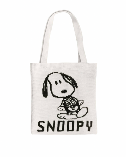 Snoopy Skeleton Knit Tote