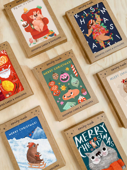 Christmas Animals - Box of 6 Assorted Cards