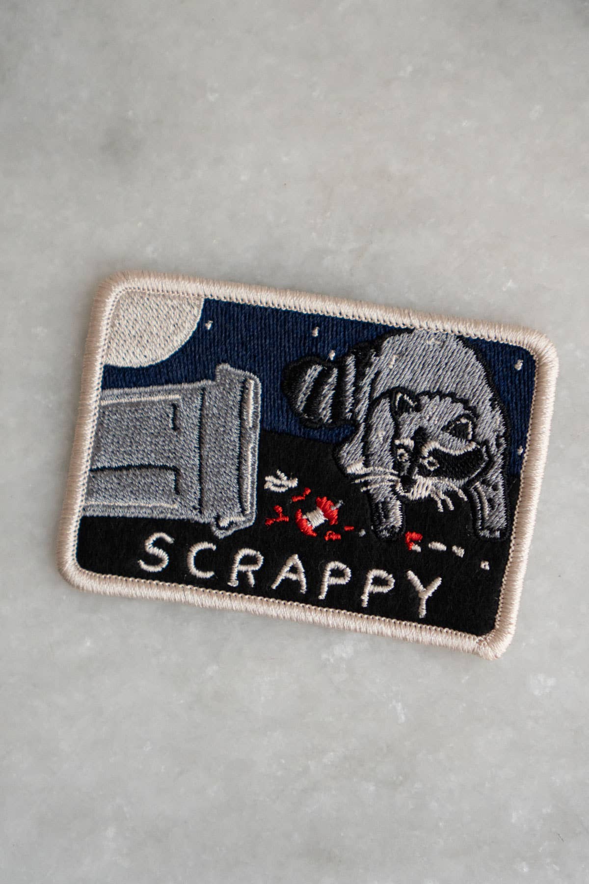 Scrappy Raccoon (Trash) Sticky Patch | Embroidered Patch