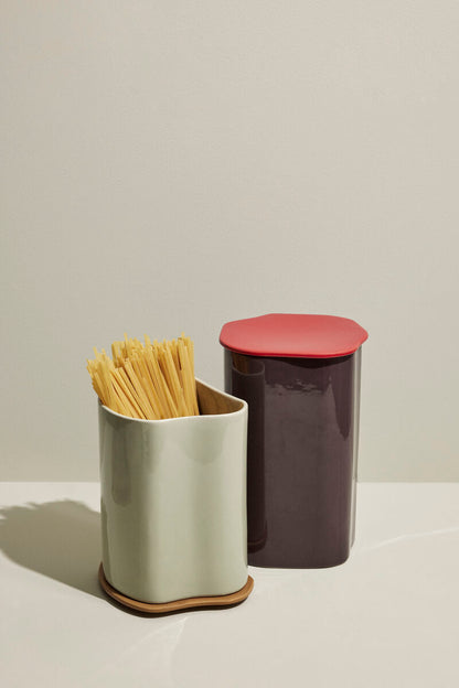 Amare Canister with Lid - Burgundy/Red