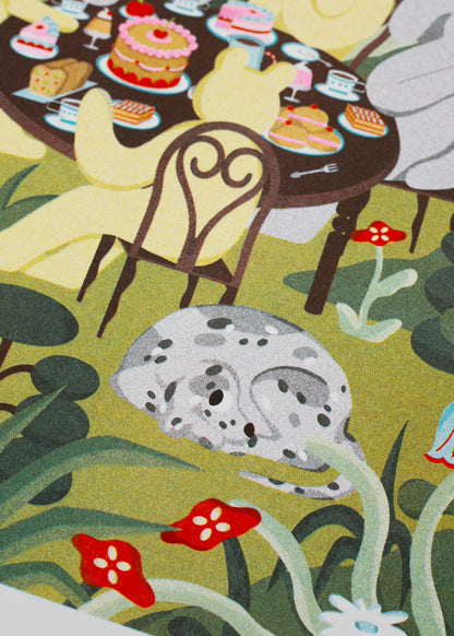 Tea Time in the Garden - Magda Chmielowska A3 Print