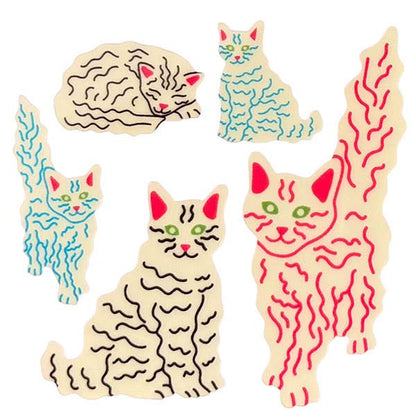 Glow in the Dark Fluffy Cat Stickers