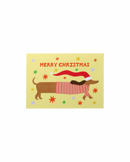 Sausage Dog Christmas Card