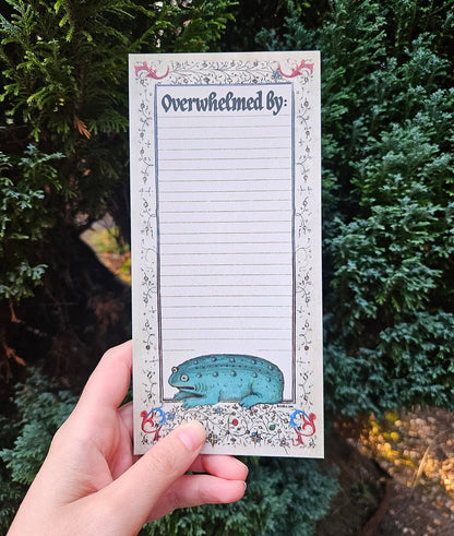 Overwhelmed Medieval Frog Notepad