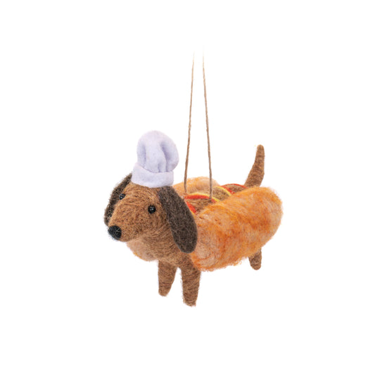 Hot-Sausage-Dog Felt Decoration