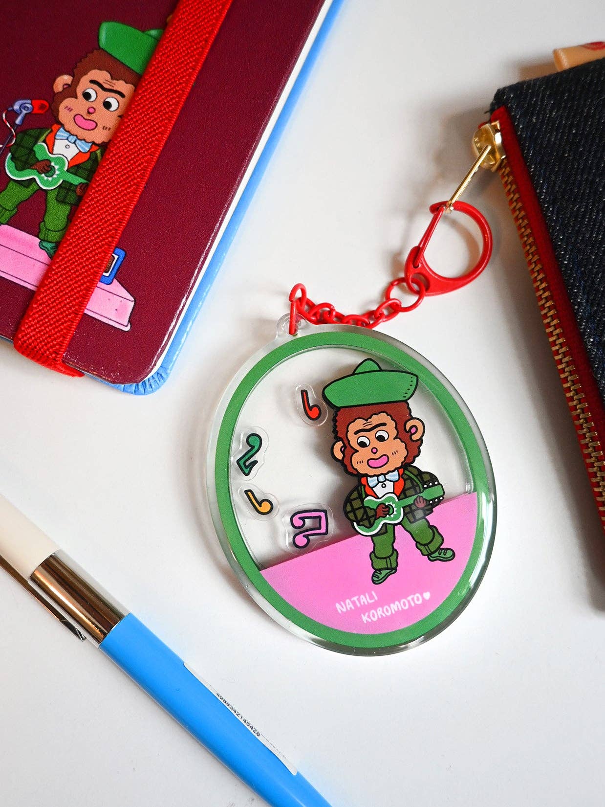 "Rock & Roll Monkey" Shaker Keychain