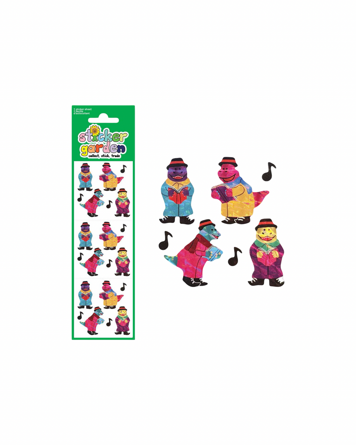 Carolling Dinosaurs Sticker Sheet