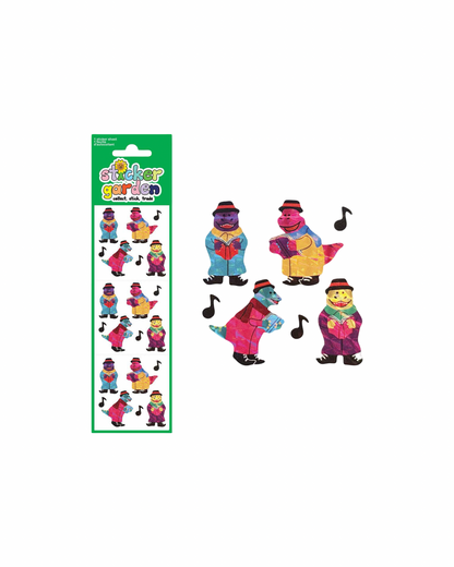 Carolling Dinosaurs Sticker Sheet