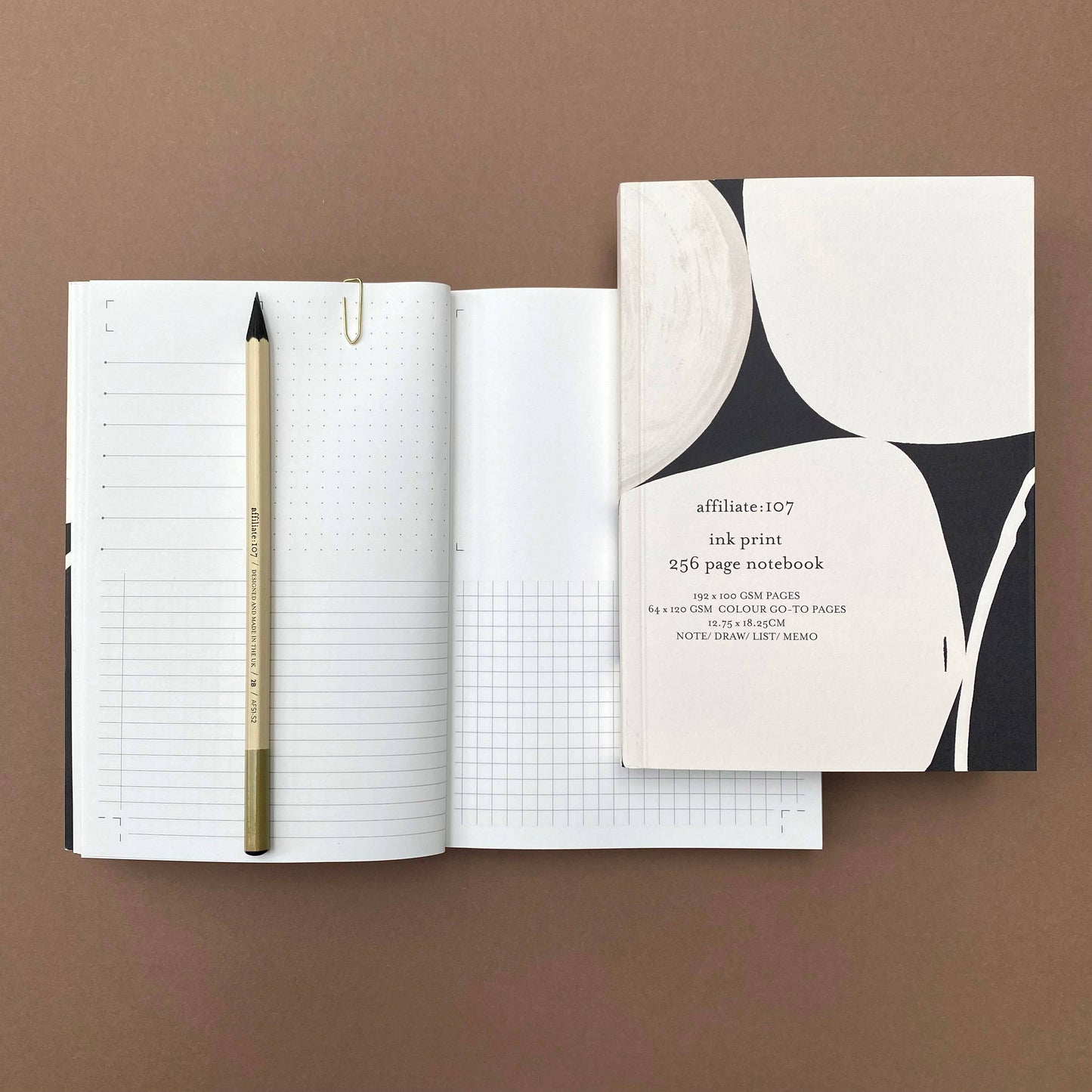 Affiliate:107 Ink Graphic Monotone Multifunctional Notebook
