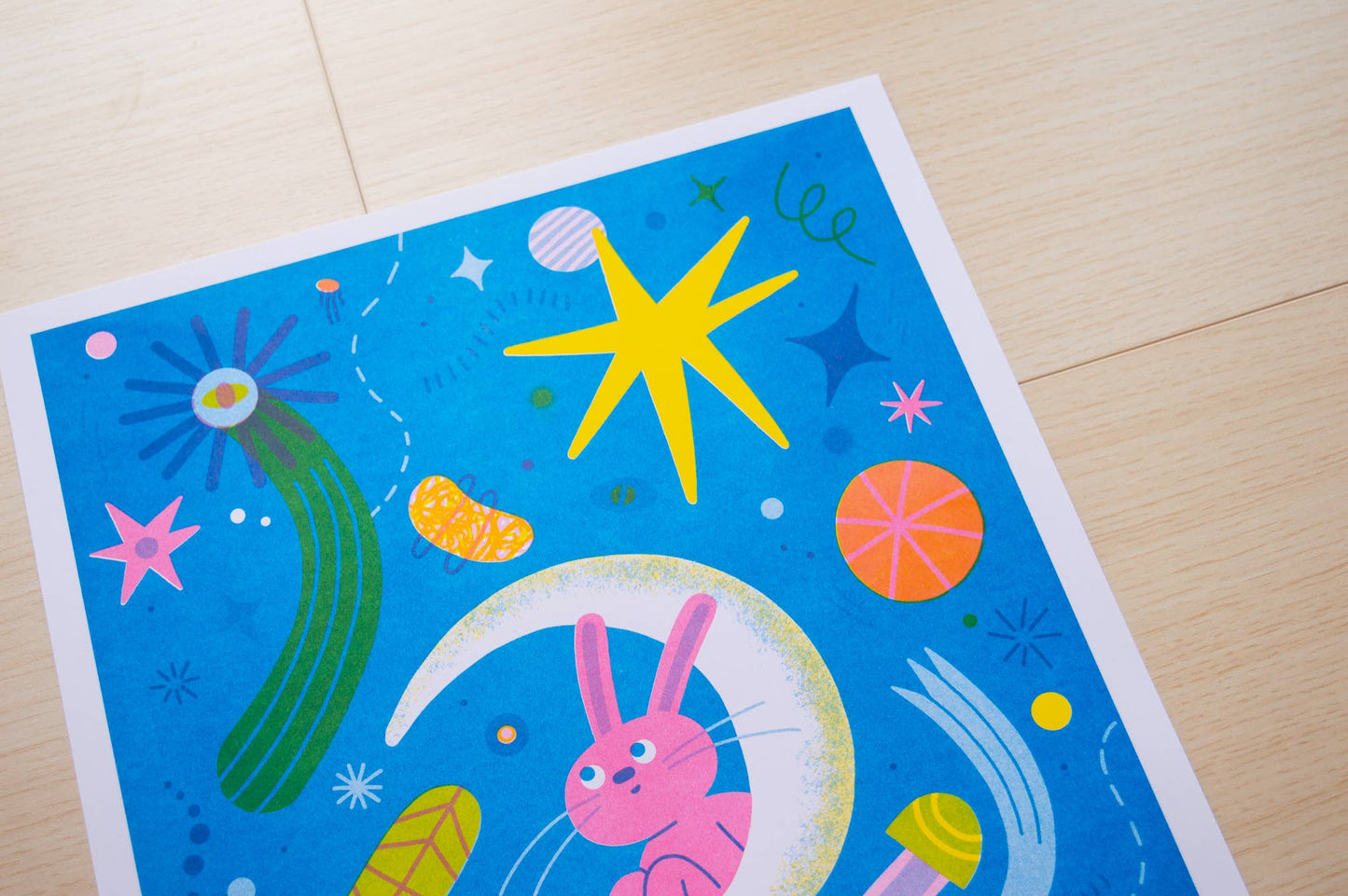 Space Bunny A3 Risograph Print