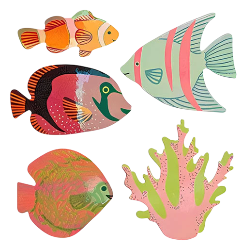 Jewel Tropical Fish Sticker Sheet