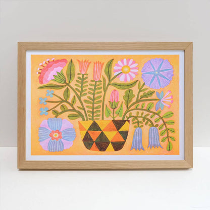 Folk Landscape 2 A3 Risograph Print