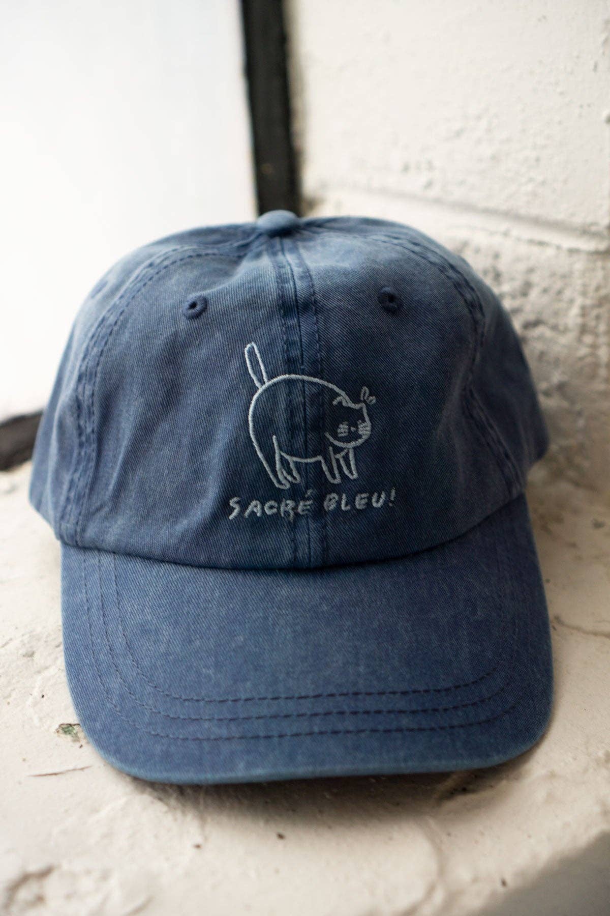 Sacré Bleu Dad Hat: Vintage Dark blue