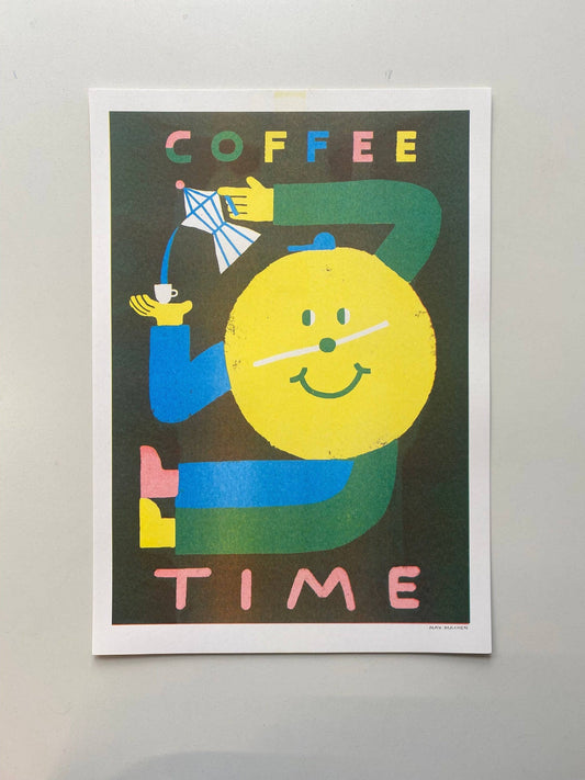 Coffee Time! Risograph A3 Riso Print