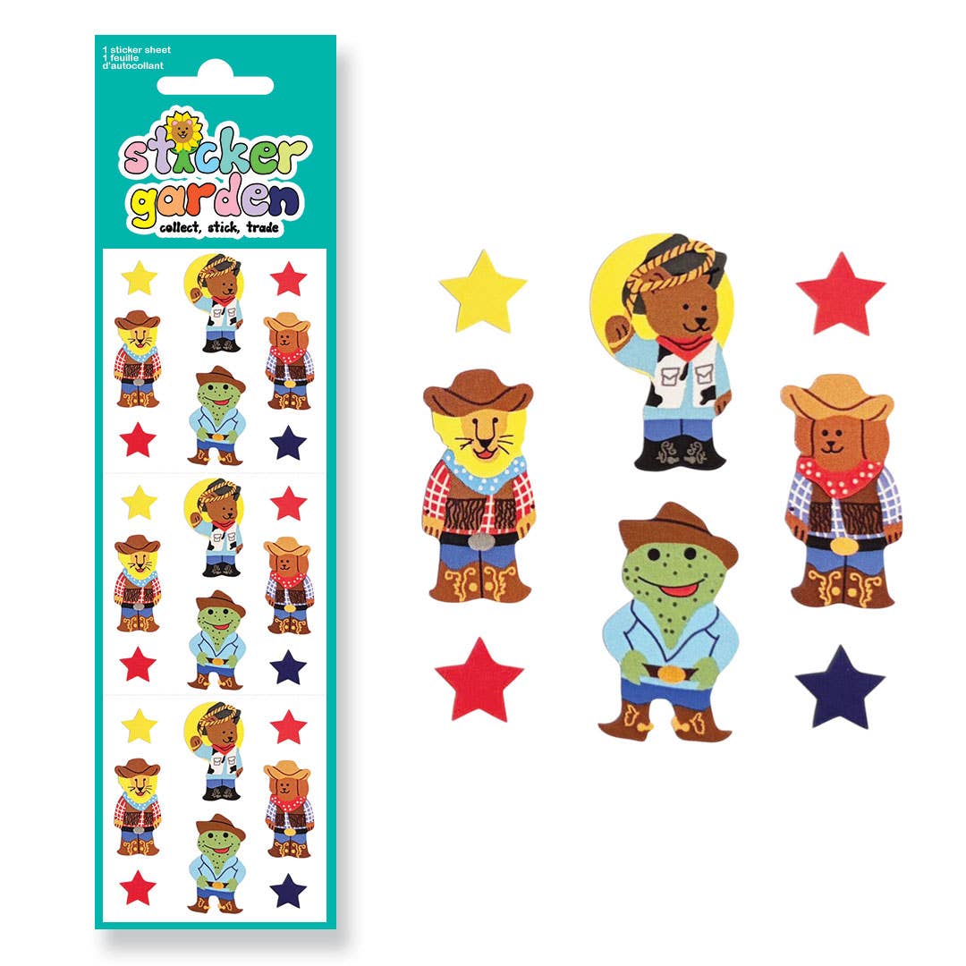 Cowboy Animals Sticker Sheet