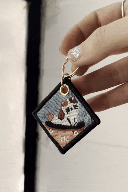 OMW to Overreact Embroidered Keychain