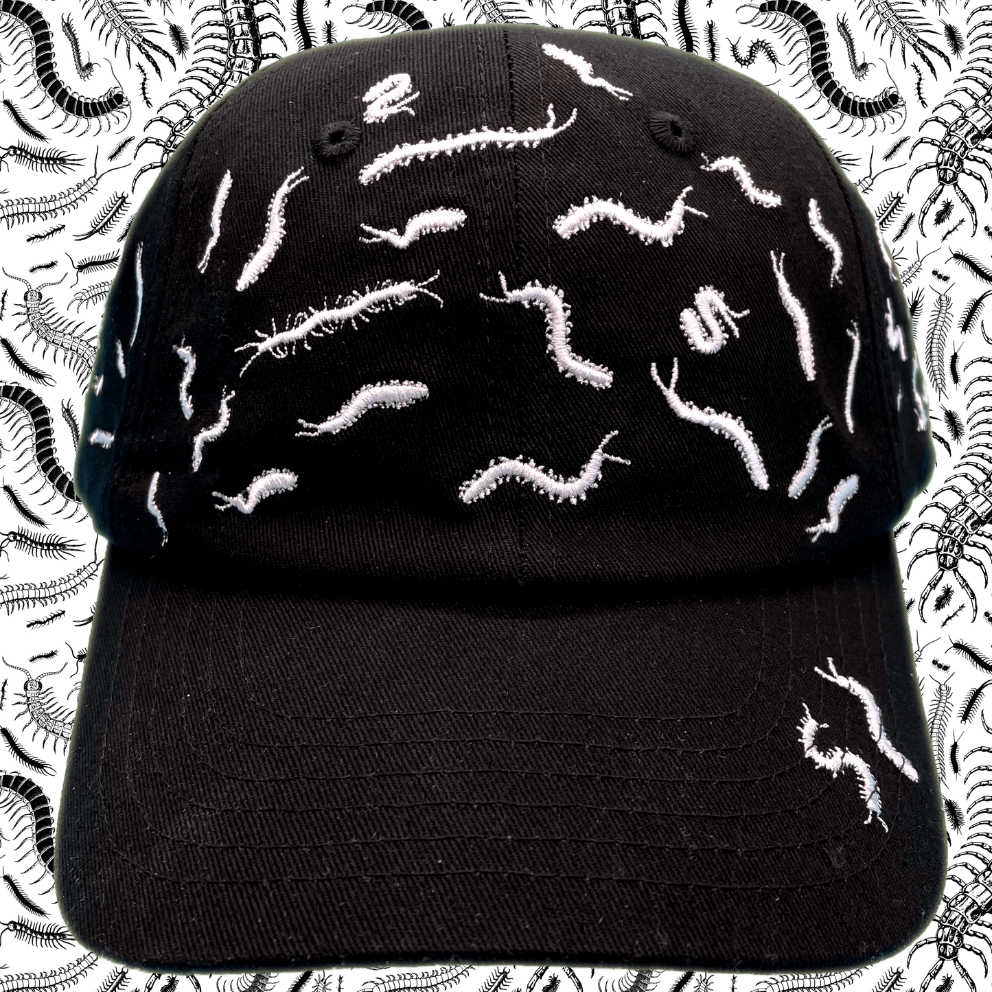 67 Centipedes Dad Hat-  Black/White