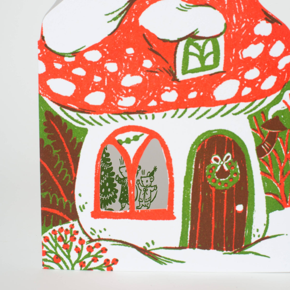 Merry Mushroom House Christmas Card