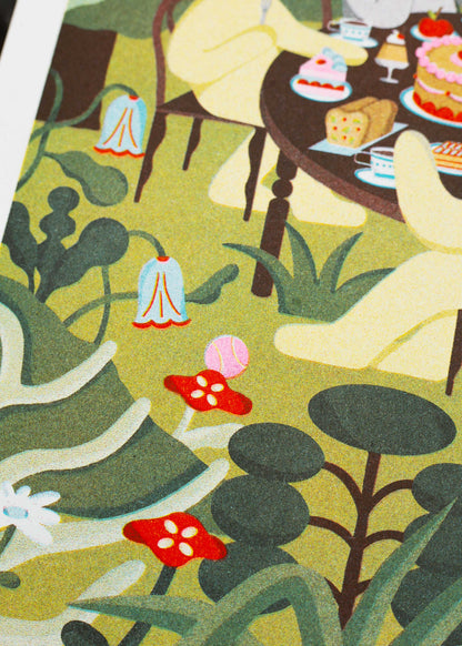 Tea Time in the Garden - Magda Chmielowska A3 Print