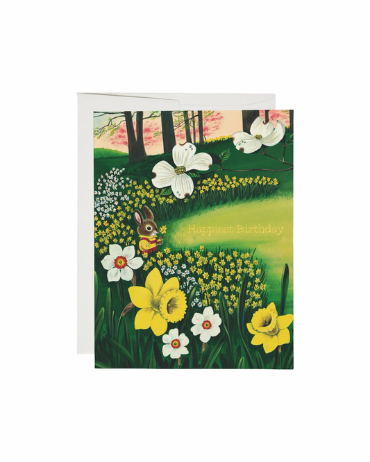 Richard Scarry Bunny and Daffodils Card