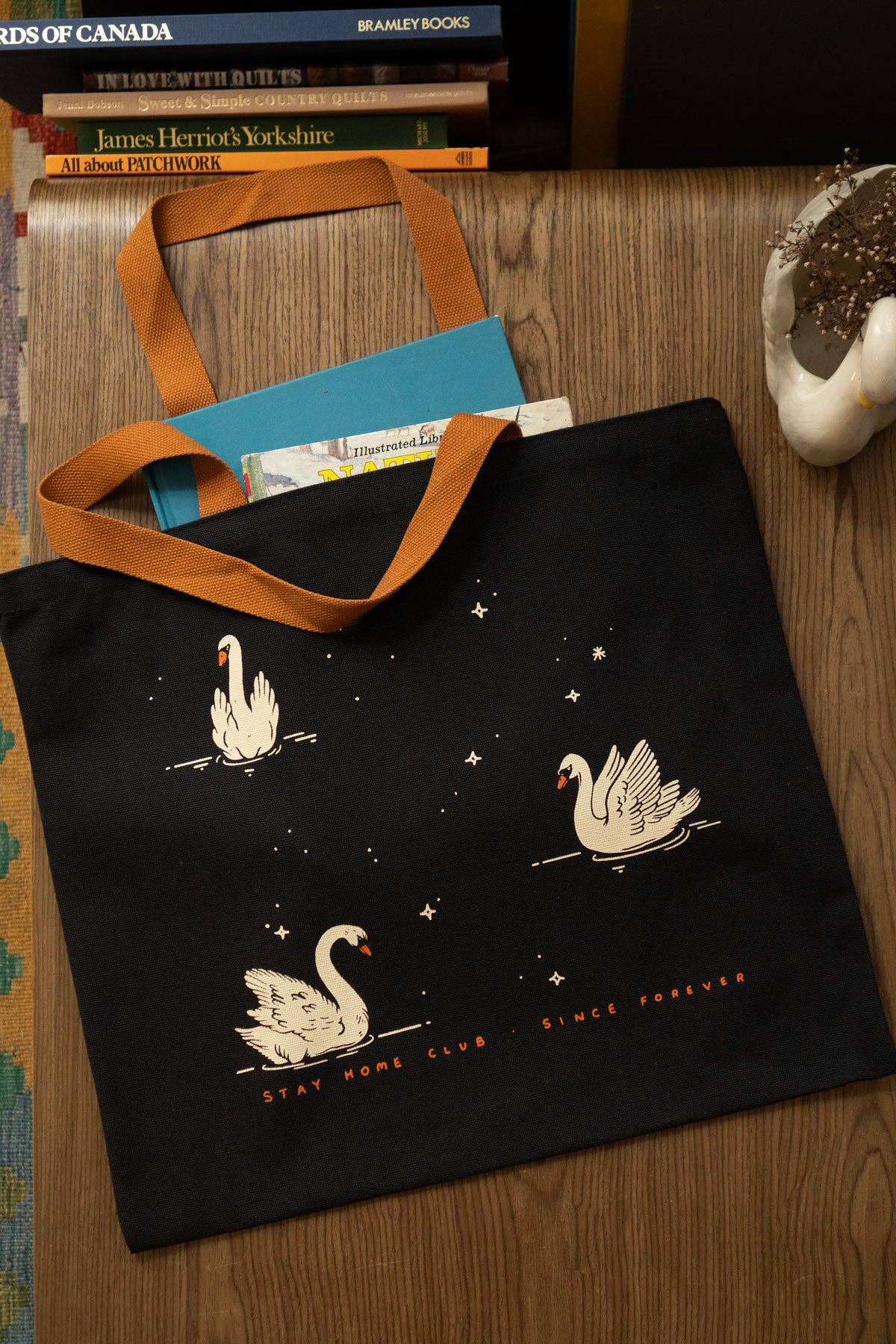 Night Swans Tote Bag