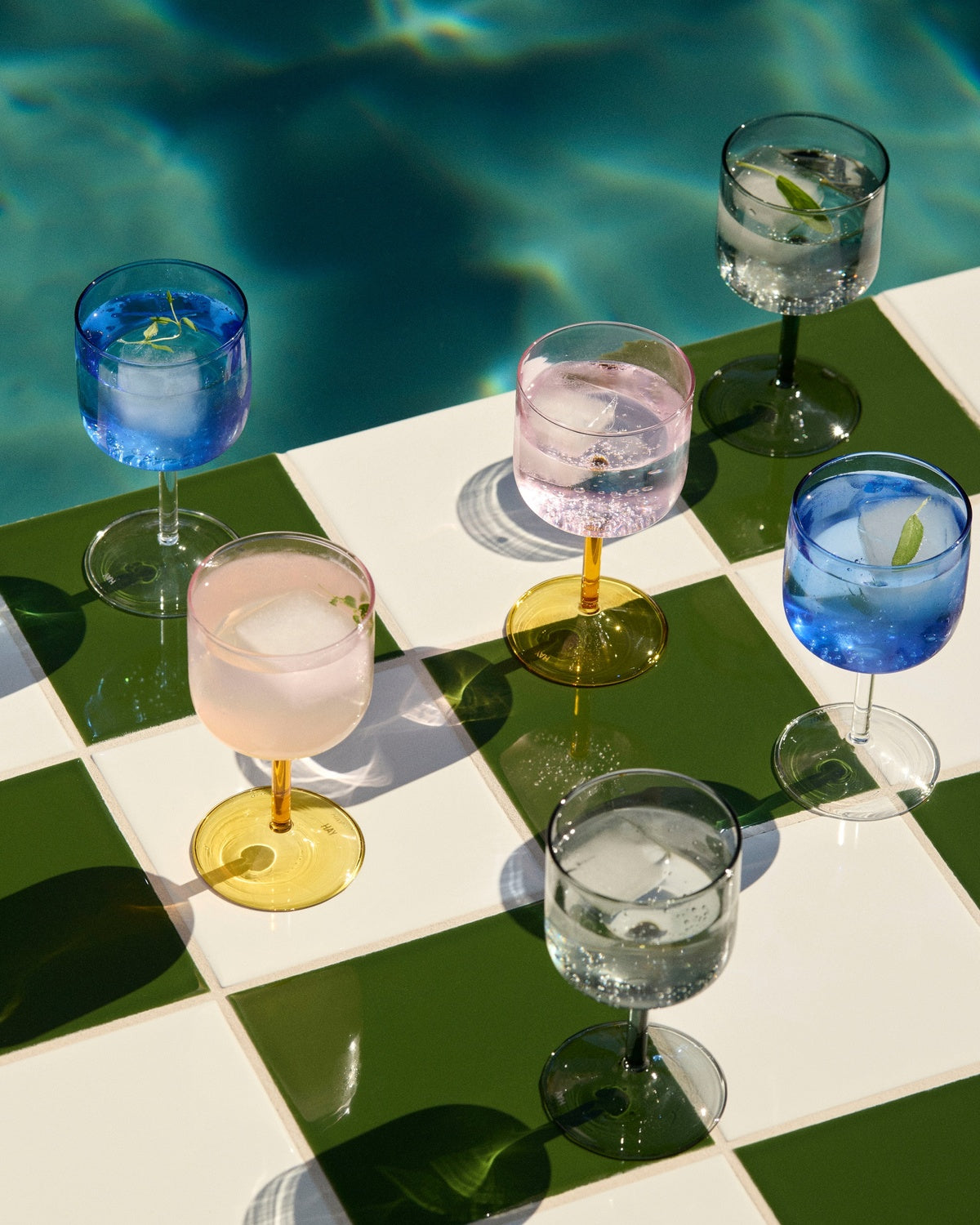 Tint Wine Glasses Blue