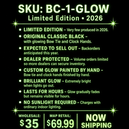 Classic Black Glow-In-The-Dark Kit-Cat Klock