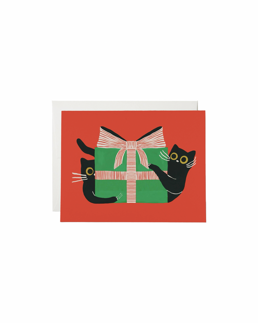 Holiday Black Cat Christmas Card