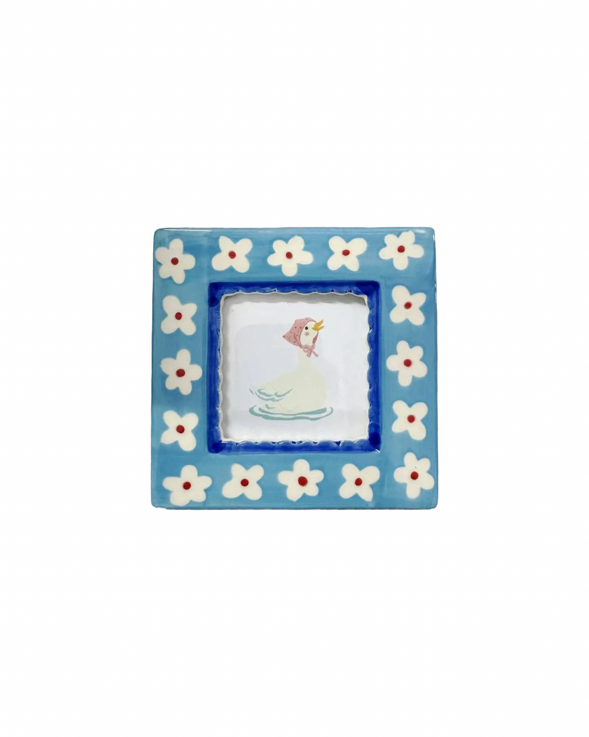 Blue Flowers Ceramic Photo Frame