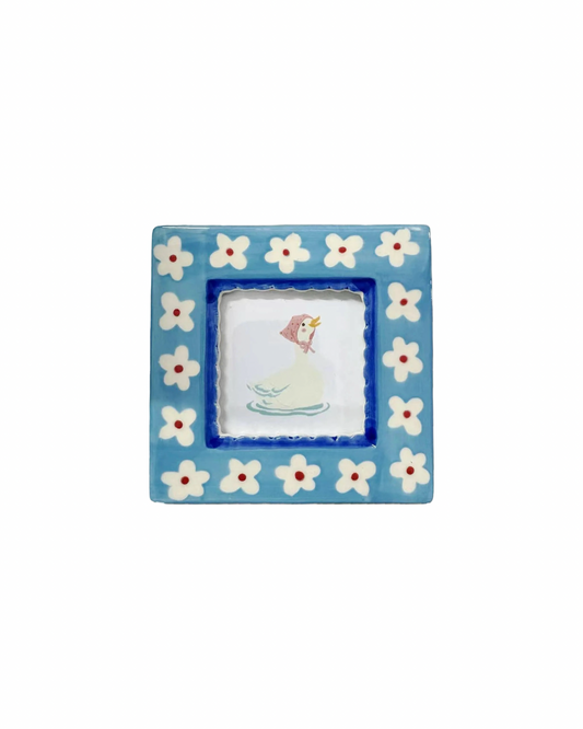 Blue Flowers Ceramic Photo Frame