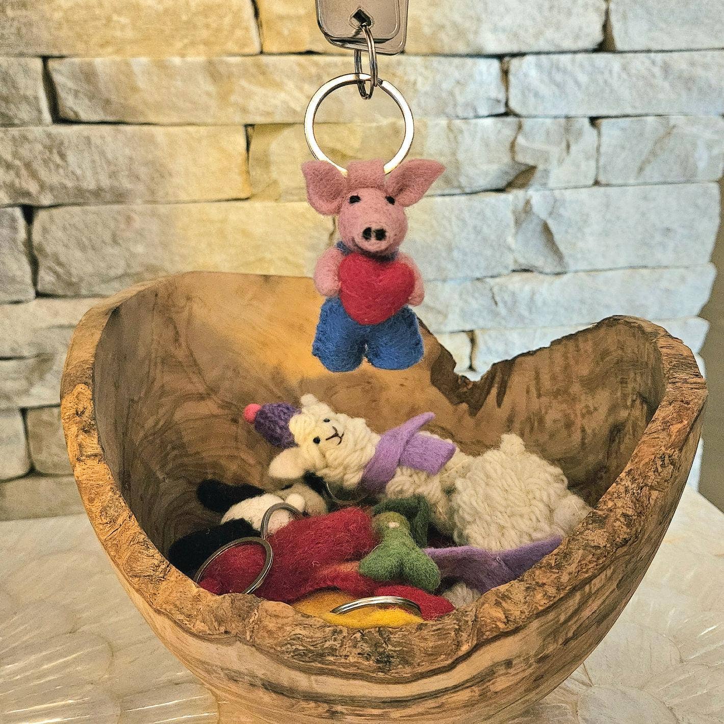 Piglet Felt Keyring
