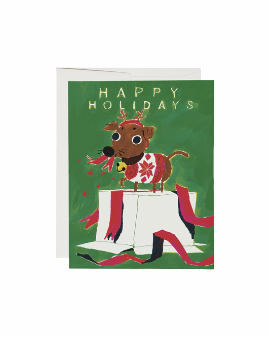 Happy Holidays Pup Christmas Card