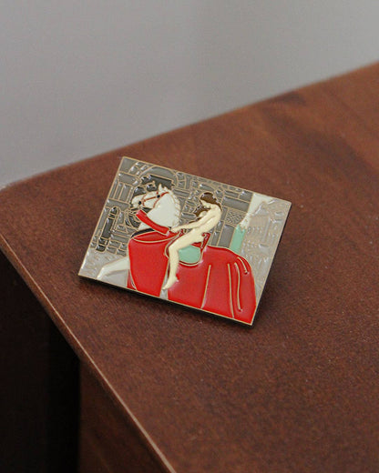 Lady Godiva Enamel Pin