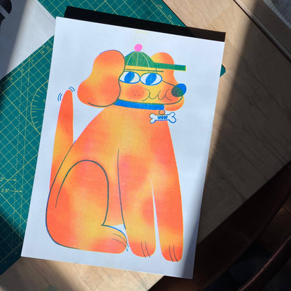 Doggo A3 Risograph Print