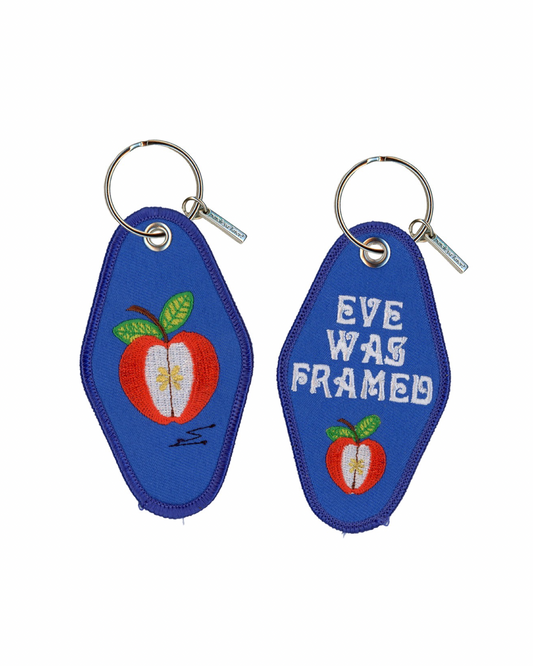 Eve Was Framed Embroidered Keychain