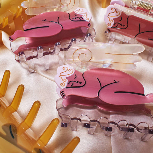 Pink Cherub Angel Hair Claw