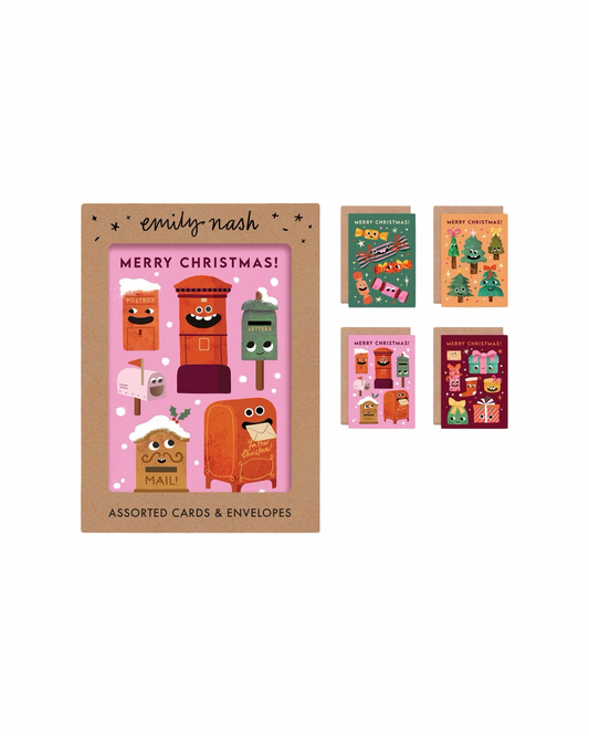 Funny Faces - Box of 8 Christmas Cards