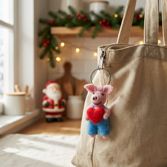 Piglet Felt Keyring