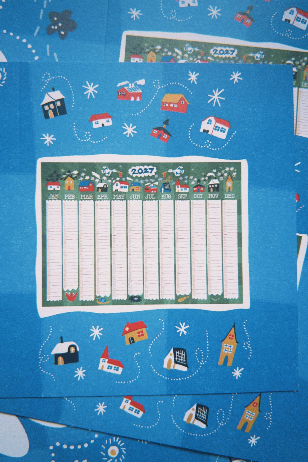 2027 Illustrated Folk Art Wall Planner