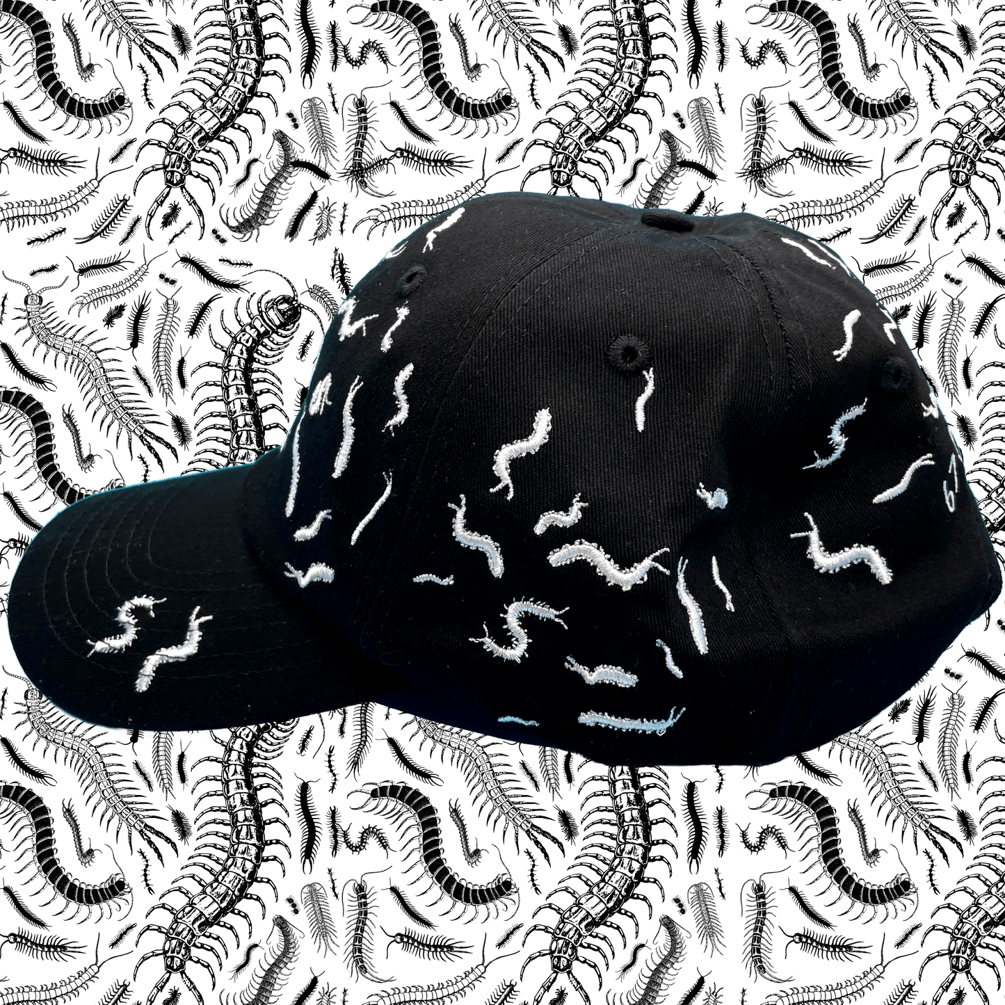 67 Centipedes Dad Hat-  Black/White