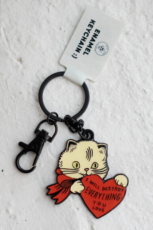 Destroy Cat Keychain
