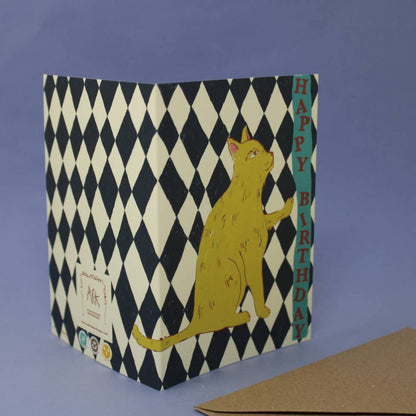 Happy Birthday Checkerboard Cat