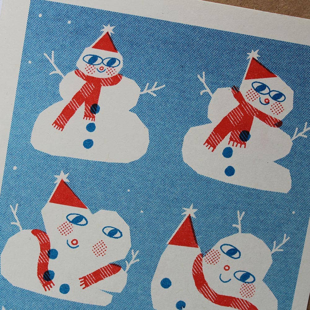 Melting Snowman Riso Christmas Card