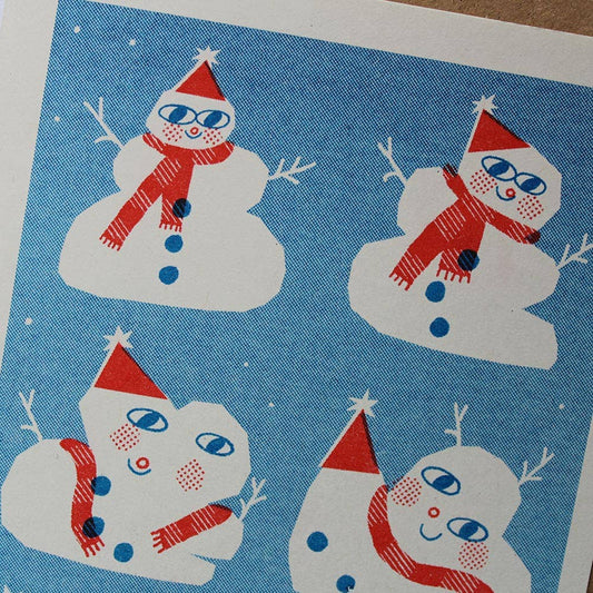 Melting Snowman Riso Christmas Card