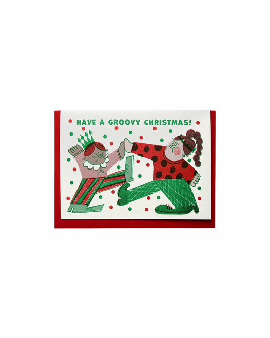 Have a Groovy Christmas Riso Card 