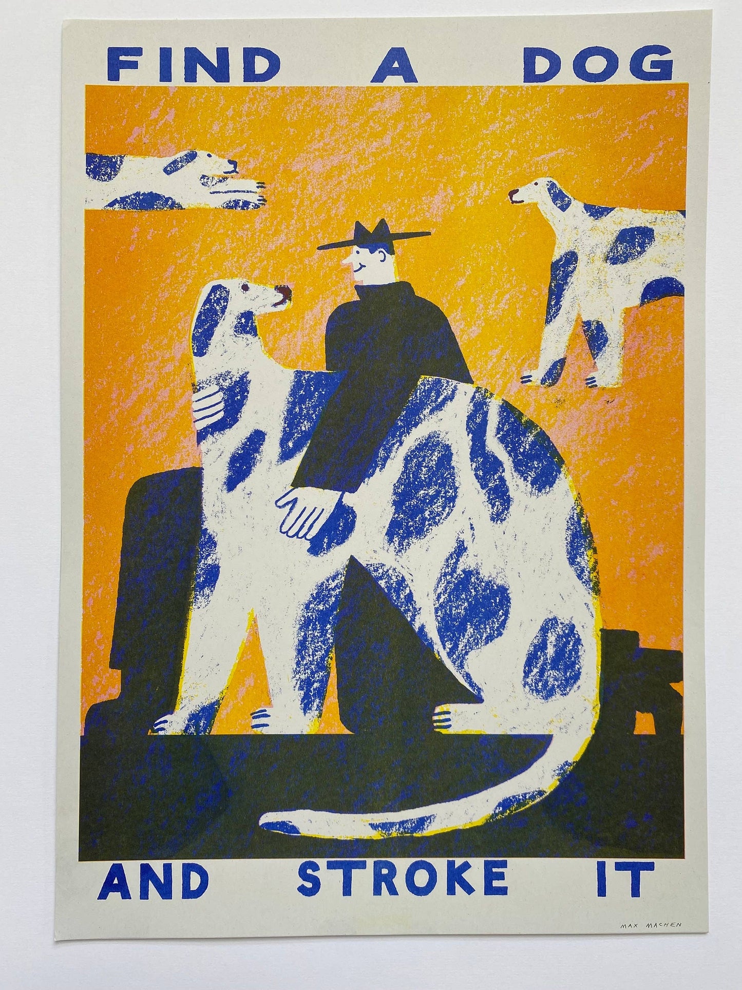 Find A Dog And Stroke It A3 Riso Print